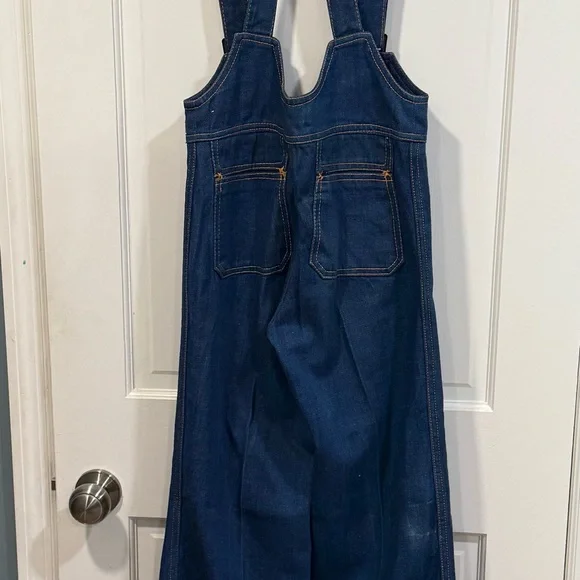 1970s Vintage Hang Ten Classic Blue Denim Overalls - Picture 3 of 10